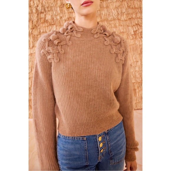 NWOT Ulla Johnson Alpaca-Blend Embroidered Long-Sleeve Reina Pullover Sweater - Picture 1 of 6